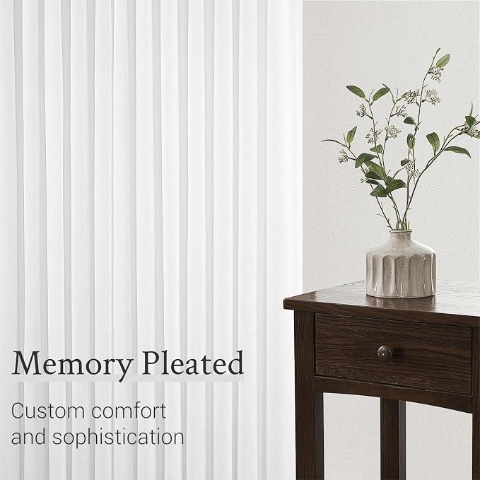 Topfinel Beige White Pinch Pleat Linen Curtains - Image 5