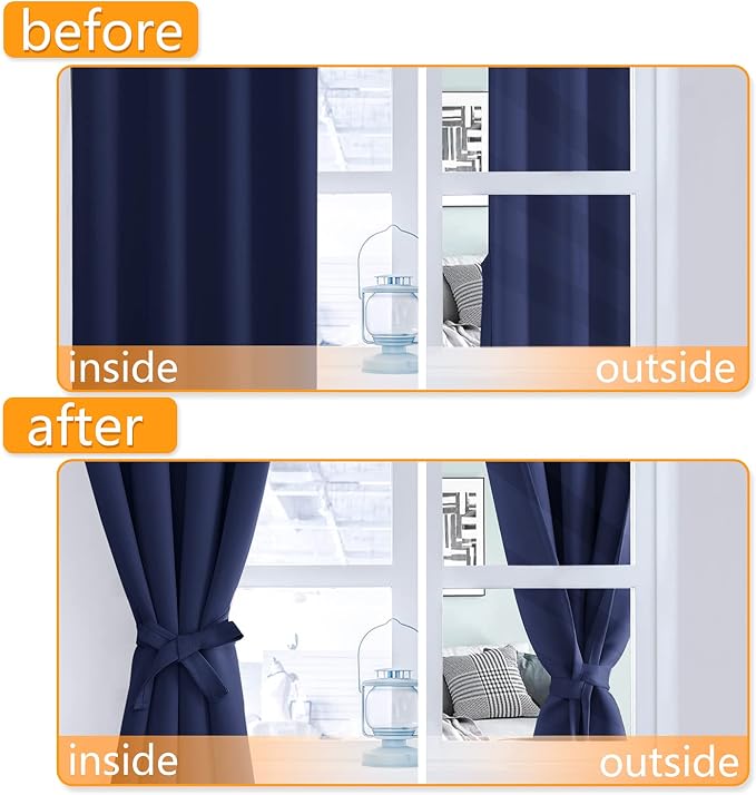 Blackout Curtains for Bedroom, 52 x 96 Inch, 2 Panels | Thermal Insulated & - Image 4