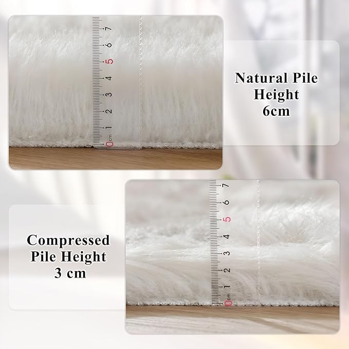 ORINOVA White Shag Washable Area Rugs - Image 5
