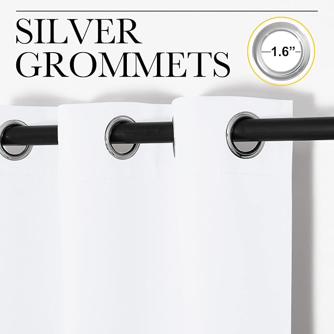 NICETOWN White Samll Window Blackout Curtain Panels, 42 inches x 78 inches - Image 3