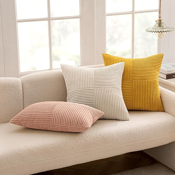 MIULEE Mustard Yellow Decorative Throw Pillow Covers 20x20 Inch - Image 5