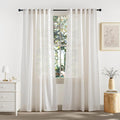 RYB HOME Sheer Curtains 102 inches, Extra Long Floor to Ceiling Curtains | Half by RYBHOME