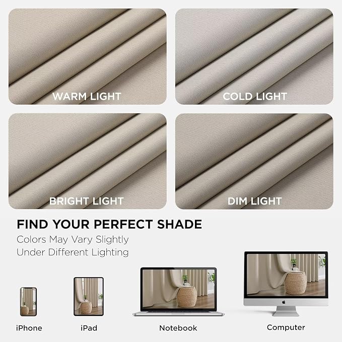 Joydeco Blackout Curtains 72 Inches Long 2 Panels Set, Thermal Insulated Long - Image 5
