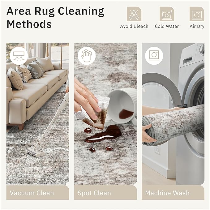 Soalmost Abstract 4x6 Area Rug Washable Rugs - Image 9