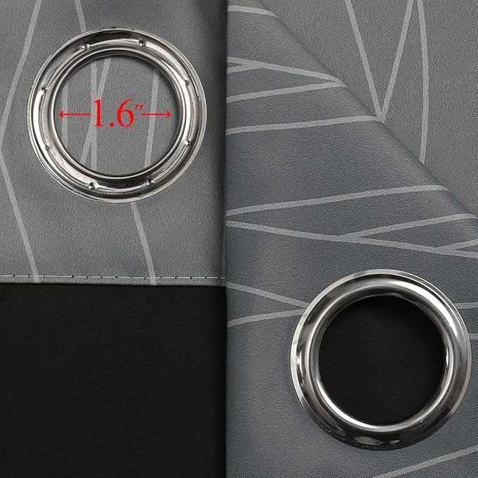 Estelar Textiler Grayish White and Grey Blackout Curtains - Image 7