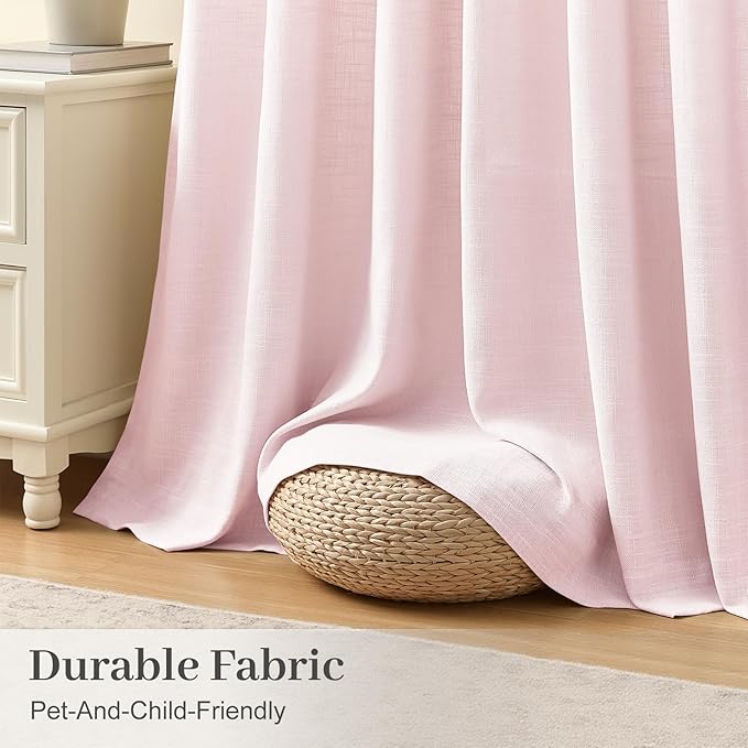 IVAPUPU Light Pink Pinch Pleated Curtains 96 Inches Long - Image 4