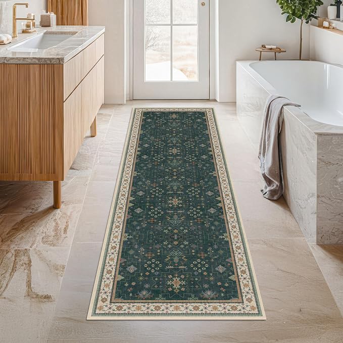 Hazo Haus Dark Green 2x6 Kitchen Rug - Image 2