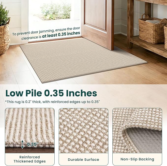 KOZYFLY Rugs for Entryway 3x5 ft Washable Area Rug Non Slip Rubber Backed Entry - Image 4