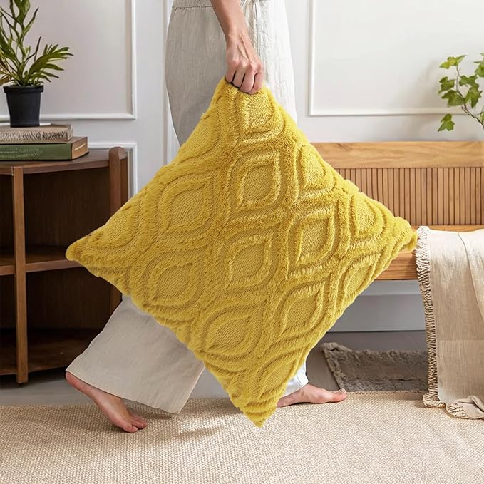 decorUhome Summer Throw Pillow Covers 12x20 Inch Set of 2, Soft Plush Faux Wool - Image 7