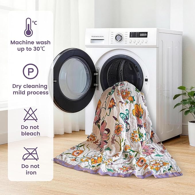 MSGKV Boho Throw Blanket 90"x108" Floral Blanket - Image 7