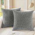 CaliTime Throw Pillow Covers Decorative 24 X 24 Inches Pack of 2 Cozy Chenille by CaliTime