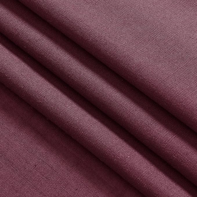 Nanspring Burgundy Linen 112 Inch Curtains - Image 9