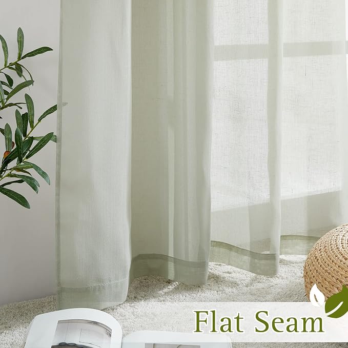 NICETOWN Flax Linen Sheer Curtains - Image 6