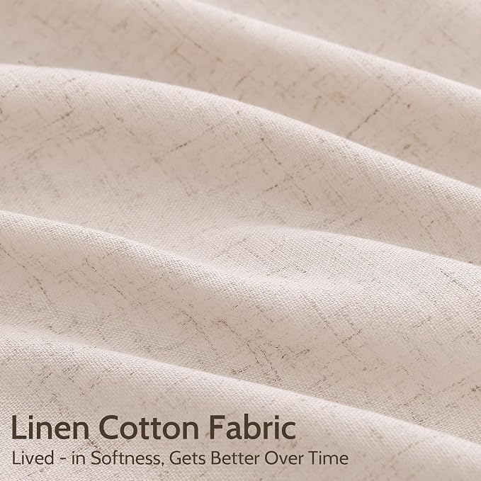 Nanspring Natural White Linen Curtains 84 Inch Length - Image 4