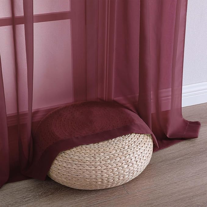 Wine Bedroom Curtains 96 Length - Image 6