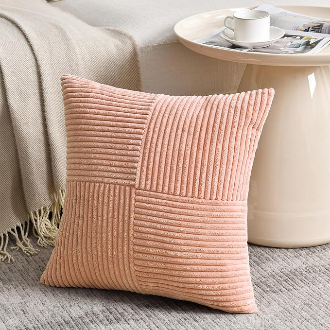 Fancy Homi 2 Packs Peach Big Decorative Throw Pillow Covers 24x24 Inch - Image 2