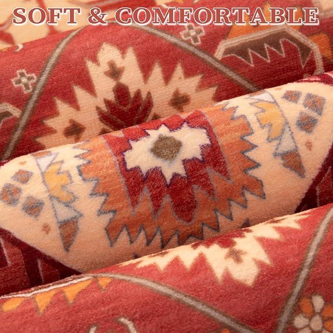 SERISSA Area Rug 3x5 Boho Rugs for Bedroom, Washable Non-Slip Living Room Rug - Image 6