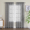OWENIE Furman Sheer Charcoal Gray Curtains 84 inches Long by OWENIE