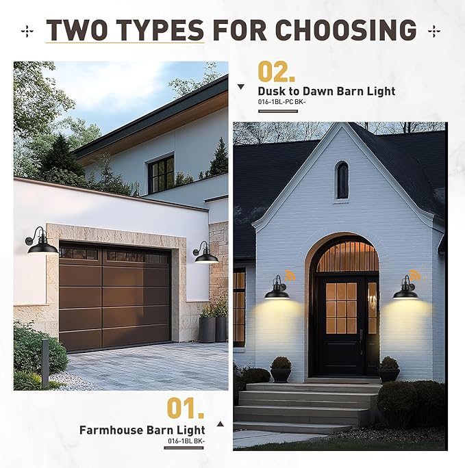 zeyu Black Gooseneck Barn Light, Modern Outdoor Wall Light Fixtures, Barn Light for Garden Garage, Matte Black Finish, 016-1BL BK