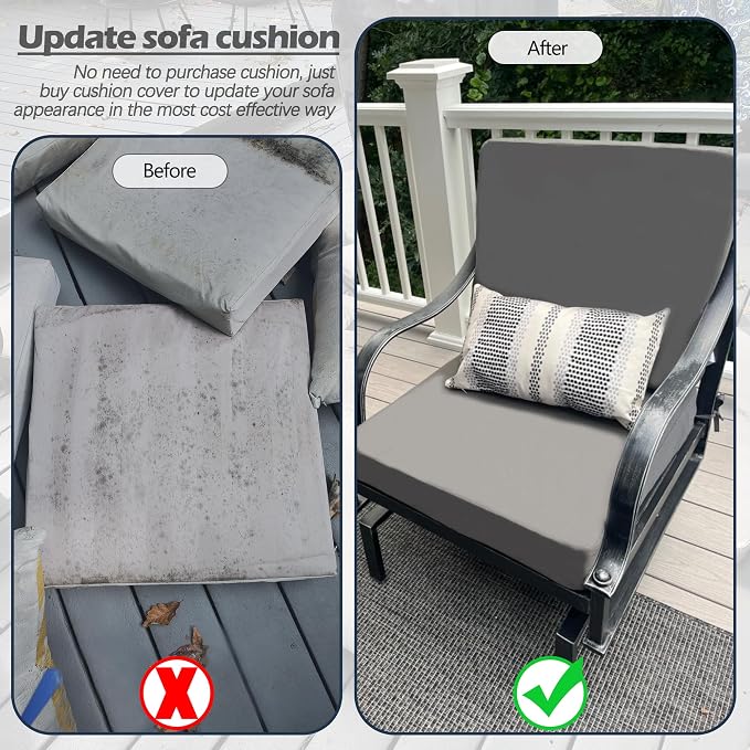 Sqodok Outdoor Cushion Covers 24x24 inch, Wicker Chair - Image 8
