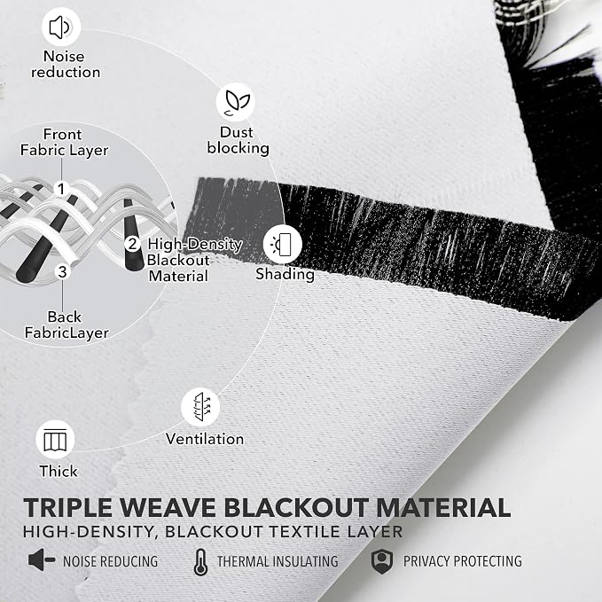 Deconovo Blackout Curtains Back Tab and Rod Pocket Thermal Insulated Curtain - Image 5
