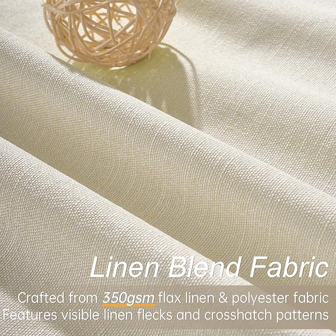 Topfinel 45 Inches Long Linen Blackout Curtains Tiers - Image 3