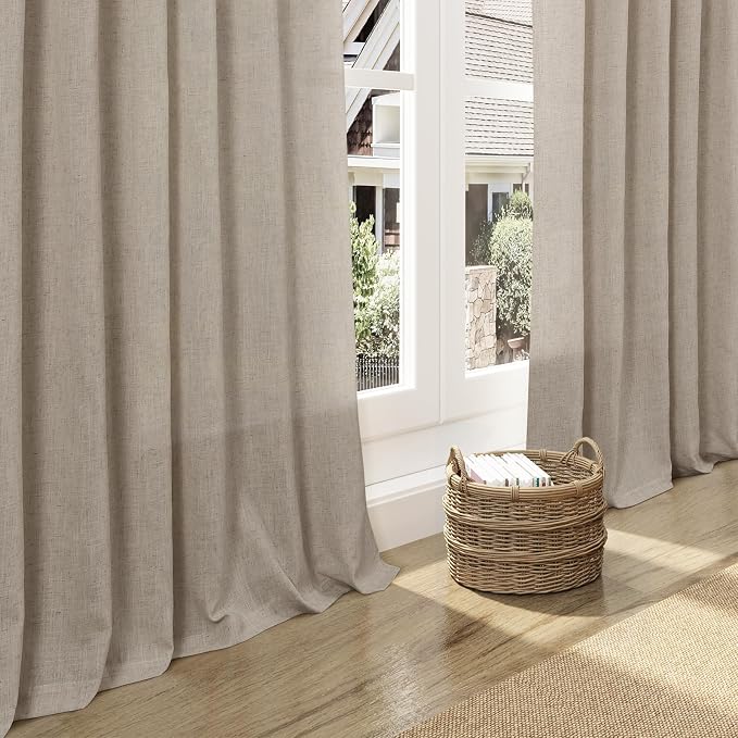 Nanspring Cobblestone Linen Curtains 80 Inch Length - Image 5