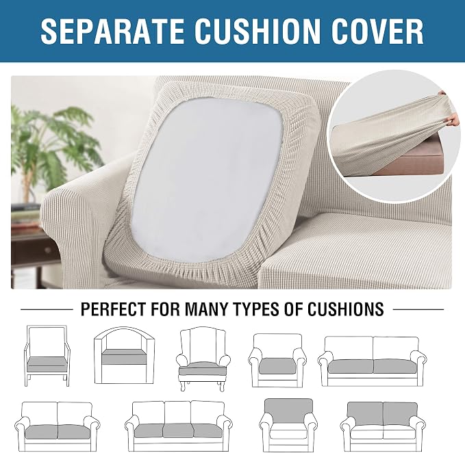 H.VERSAILTEX 4 Piece Stretch Sofa Covers - Image 7