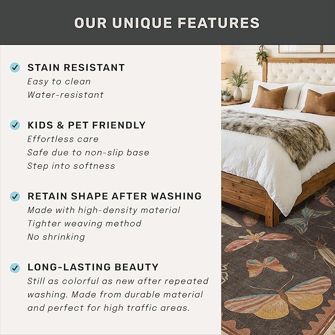 Long Runner Rug 2'6"x10', Washable Non Slip Carpet - Image 6