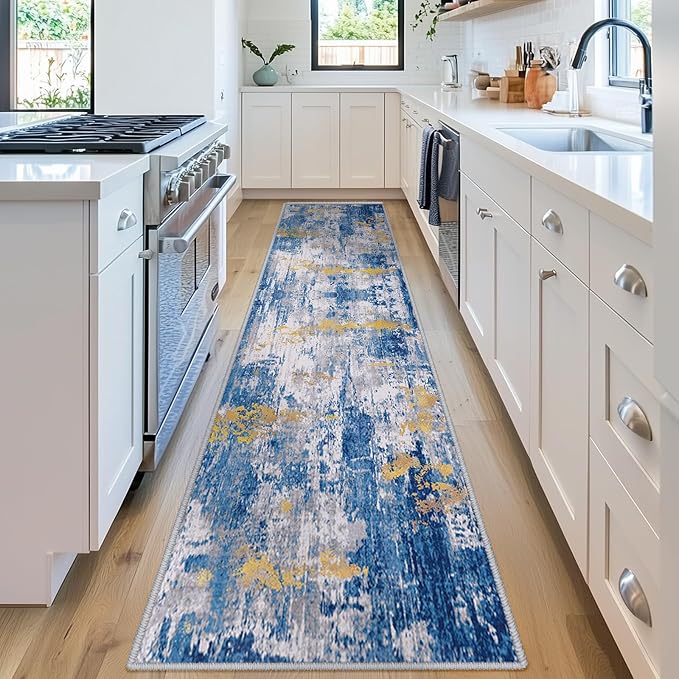 RELEANY Washable Runner 2'x10' Abstract Area Rug - Image 3