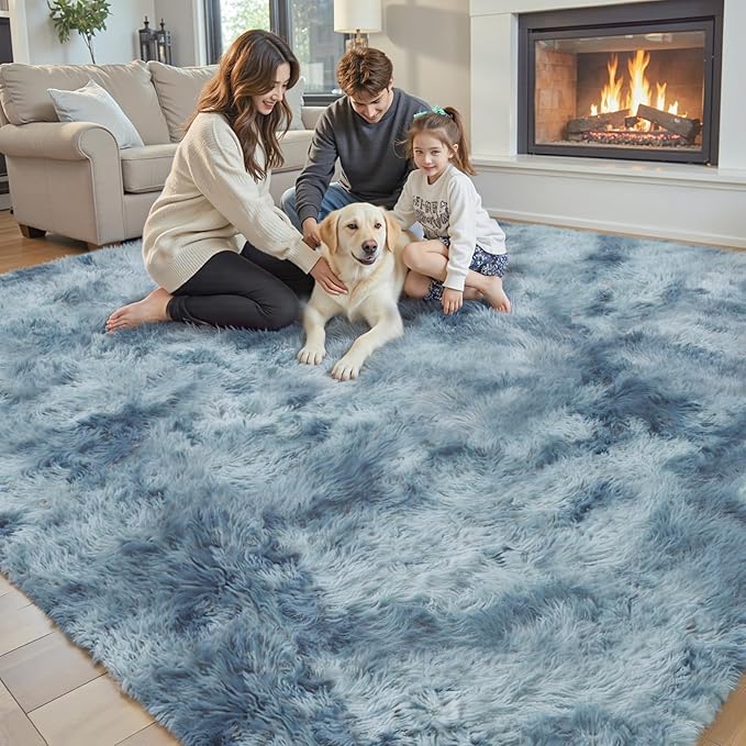 Area Rugs 9x12 Living Room, Large Area Rug Shag Shaggy Carpet Soft Plush Furry - Image 2