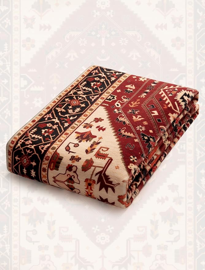 SERISSA Boho Washable Runner Rug, 2x6 Rug Runner Non-Slip Vintage Red Black - Image 7