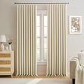 Pleated 60 Wide Curtains for Windows 105 inch Length by KEQIAOSUOCAI