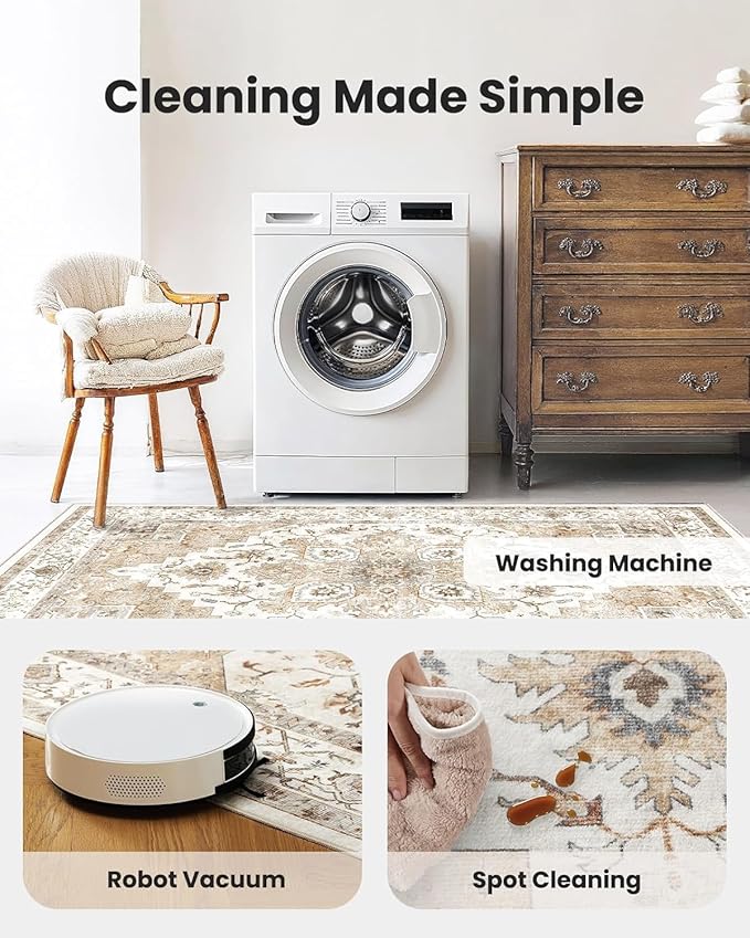 AMADA HOMEFURNISHING 2x5 Washable Runner Rug, Low-Profile Kitchen Rugs - Image 4