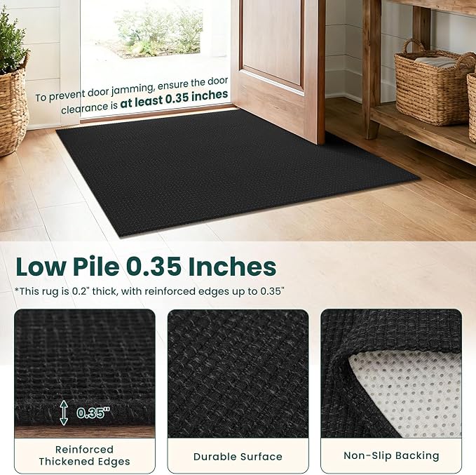 KOZYFLY Rugs for Entryway 3x5 ft Washable Area Rug Non Slip Rubber Backed Entry - Image 4