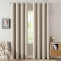 MIULEE Linen Curtains for Bedroom 100% Blackout Thermal Insulated Stone Grommet by MIULEE