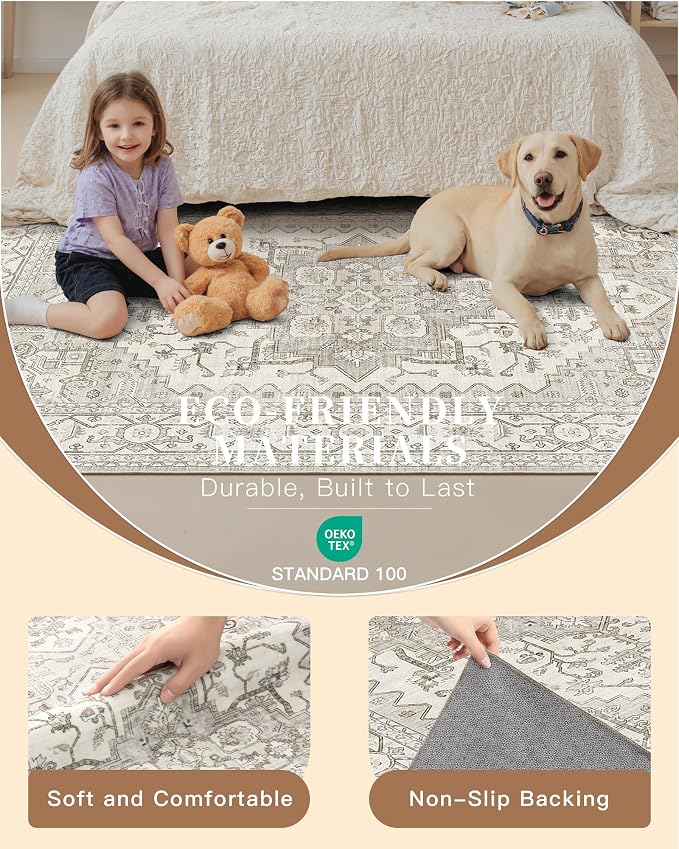 Madane Hallway Runner 3x8, Kitchen Rugs Washable Entry Rug, Soft Low-Pile - Image 5