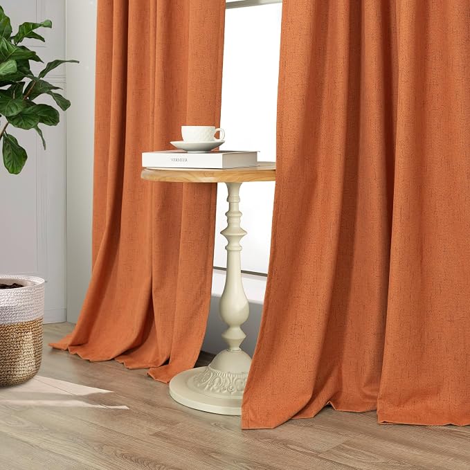 Pitalk Blackout Burnt Orange Curtain - Image 7