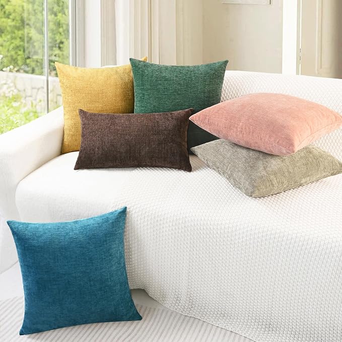CaliTime Decorative Couch Throw Pillow Covers 22 X 22 Inches Dark Green | Pack - Image 4