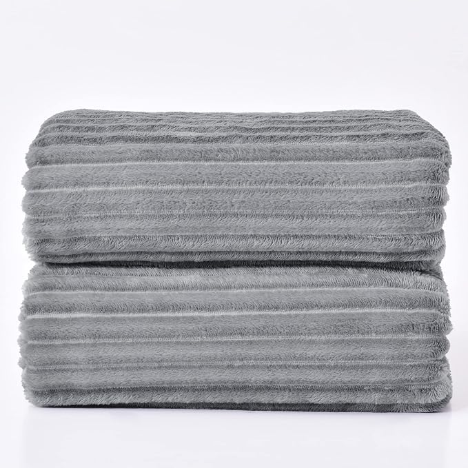 BEDELITE 3D Ribbed Jacquard Grey Full Size Blankes - Image 8