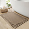RESARE Waffle Bath Mat for Bathroom, Non Slip Bathroom Rugs 20"x32" Brown | by Resare