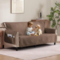 Quilted Raw Umber Sofa Slipcovers by Pamhaven