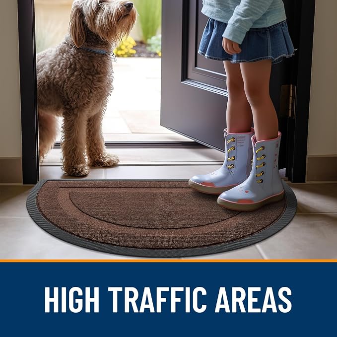 OLANLY Half Circle Front Door Mat Outside 71x23 All-Season Rubber Doormat | - Image 6
