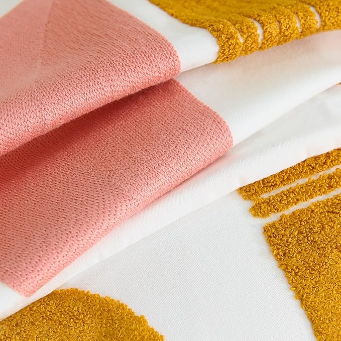 HOdo Home 2PCS 18x18 Pillow Covers-Throw Pillow Cover,Tufted Boho Jacquard Pillow Covers,Farmhouse Decorative Pillow Cover,Pillow Cases for Couch,Sofa,Bed,Chair,Living Room,Home Decor