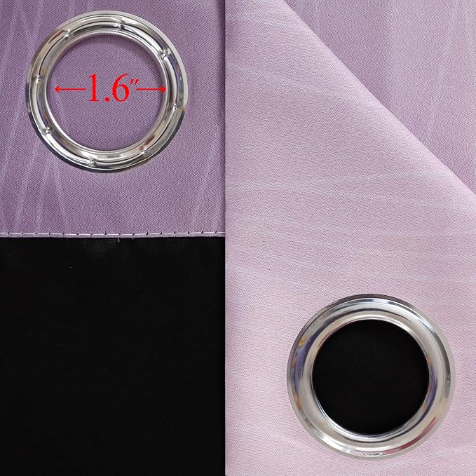 Estelar Textiler Ombre Pink and Purple Blackout Curtains 72 Inch Length 2 Panels - Image 7