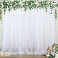 White Sheer Tulle Backdrop Curtains by Suppromo