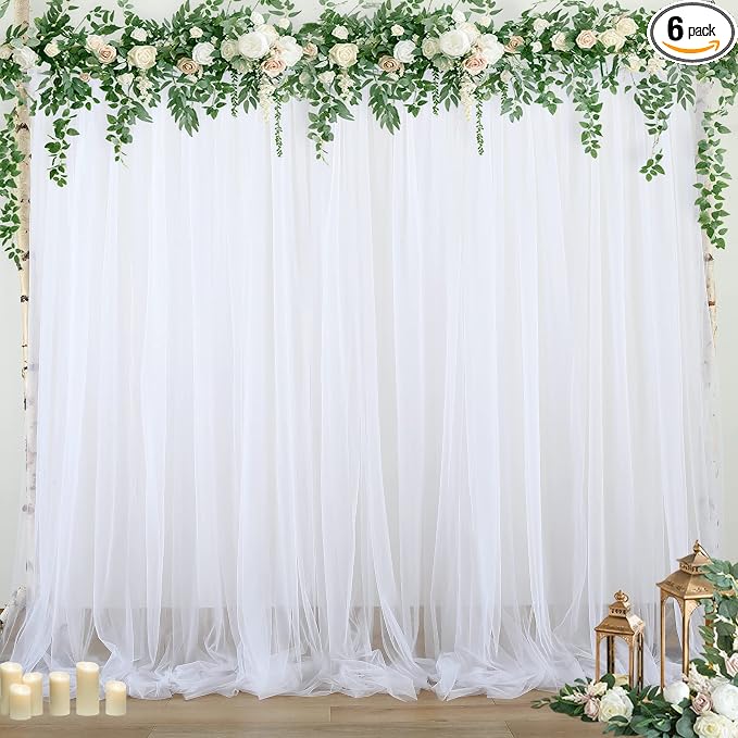 Sheer Backdrop Curtains White Tulle Backdrop Curtain by Suppromo