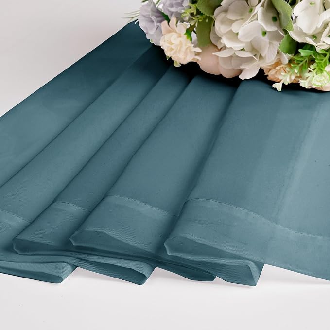 Chyhomenyc Sheer Stone Blue Tier Curtains 24 Inch Length, Small Window Curtains - Image 7