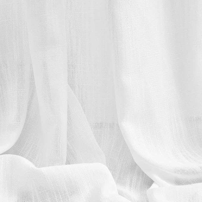 MYSKY HOME Floor to Ceiling Curtains 120 Inches White Sheer Window Drapes 2 - Image 8