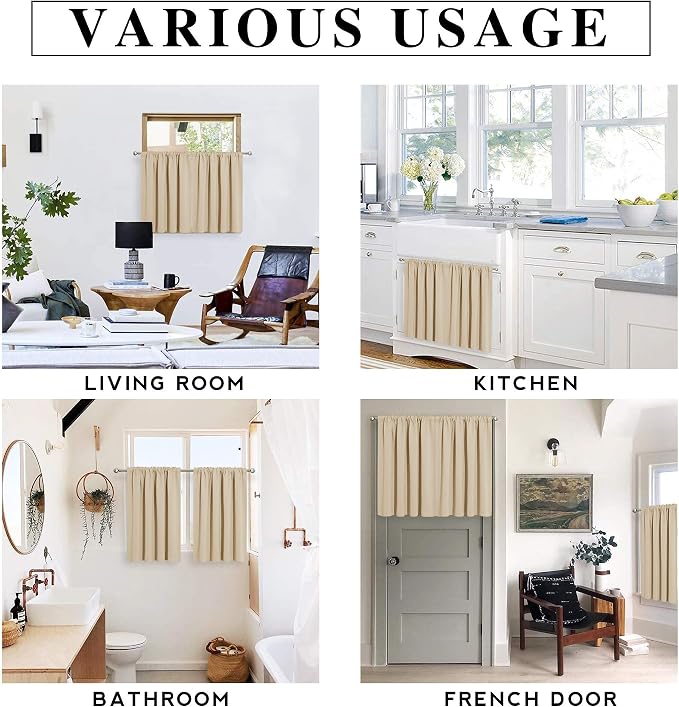 RYB HOME Short Curtains for Small Window, Sunmmer Heat Light Blocking Privacy - Image 7